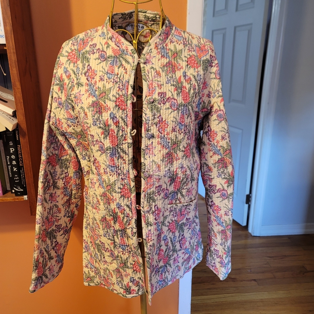 Floral Women's Quilted Vest - Pink and Purple